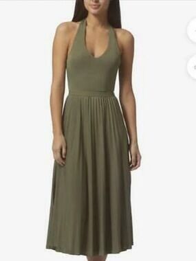 AVEC LES FILLIES OLIVE GREEN VERSATILE TIE SHOULDER MAXI DRESS SZ XL